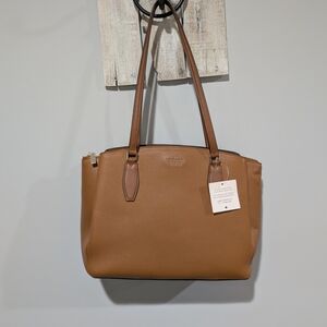 Kate Spade Cognac Pebbled Leather Shoulder Tote
